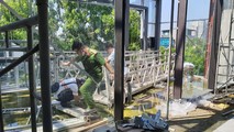 Hiện trường sau khi xảy ra vụ rơi gondola.