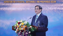 Thủ tướng Phạm Minh Chính phát biểu trong chương trình cầu truyền hình trực tiếp “Khát vọng Đại dương xanh”.