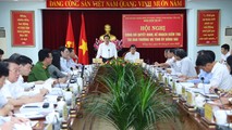 Đoàn kiểm tra số 1 của Ban Chỉ đạo Trung ương về phòng chống tham nhũng, tiêu cực làm việc với Ban Thường vụ Tỉnh ủy Đồng Nai Ảnh: Huy Anh
