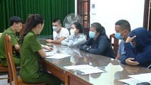 Các đối tượng tại cơ quan Công an.
