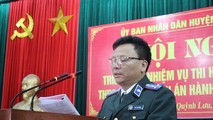 Quyền Chi cục trưởng Chi cục THADS huyện Quỳnh Lưu Cao Cự Hùng báo cáo tổng kết THADS năm 2020 và phương hướng nhiệm vụ năm 2021.