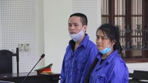Hai bị cáo Hiền và Triều tại phiên tòa