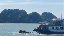 Hiện trường vụ tai nạn trên vịnh Lan Hạ, đảo Cát Bà, TP Hải Phòng.