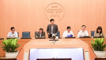 Phó Chủ tịch UBND TP Hà Nội Ngô Văn Quý - Trưởng Ban chỉ đạo phòng chống dịch Covid-19 TP - chủ trì phiên họp.