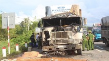 Hiện trường sau vụ tai nạn liên hoàn.