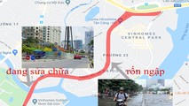 Tiến độ thi công dự án Sửa chữa đường Nguyễn Hữu Cảnh (nối Quận 1 và quận Bình Thạnh) đang rất chậm. Ảnh: G.Nguyễn