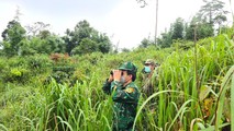 Bộ đội biên phòng và quân sự Kon Tum phối hợp tuần tra đường mòn, lối mở giáp tuyến biên giới Campuchia.