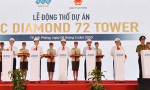 Các đại biểu ấn nút khởi công Dự án FLC Diamond 72 Tower.