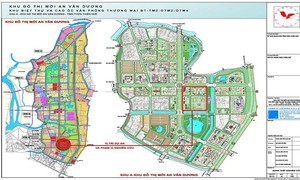 Vị trí dự án trung tâm thương mại dịch vụ tại khu A - Đô thị mới An Vân Dương.