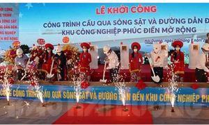 Lễ khởi công công trình cầu Sặt và đường dẫn vào khu công nghiệp Phúc Điền mở rộng.