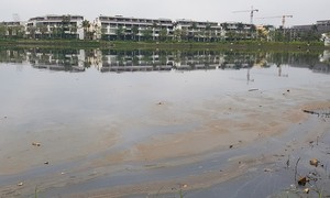 Hồ nước bốc mùi hôi thối bên cạnh dự án Lotus Residences của Tập đoàn BIM Group