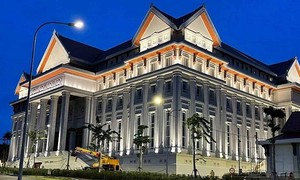 Công trình Nhà Quốc hội mới của Lào do Việt Nam xây dựng (Ảnh: BXD)
