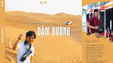 Bìa sách (kèm nếp gấp) cuốn "Trên những dặm đường" của nhà báo Nguyễn Đức Liên. Ảnh: Nhân vật cung cấp