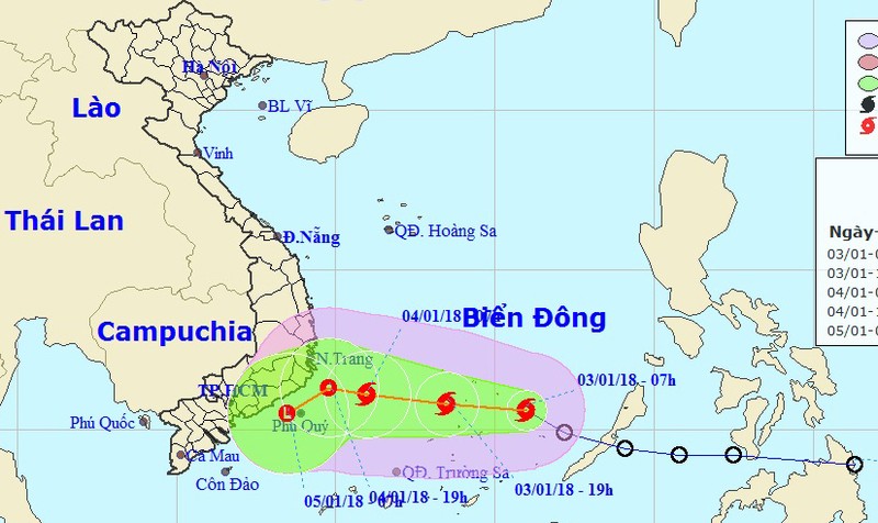 Bão hướng vào vùng biển Ninh Thuận-Bình Thuận, TP HCM đề phòng ảnh hưởng