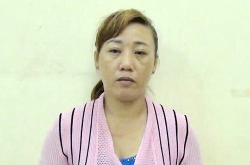 Trịnh Thị Huy tại cơ quan công an. Ảnh: Nguyệt Triều.