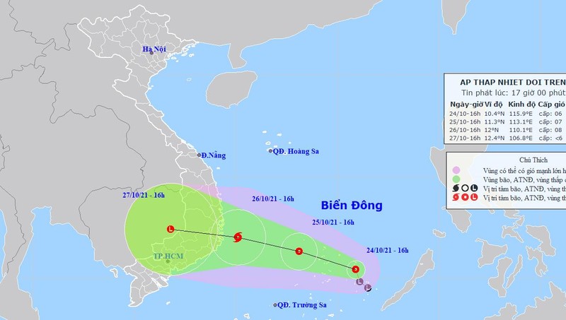 Áp thấp nhiệt đới khả năng thành bão trên Biển Đông