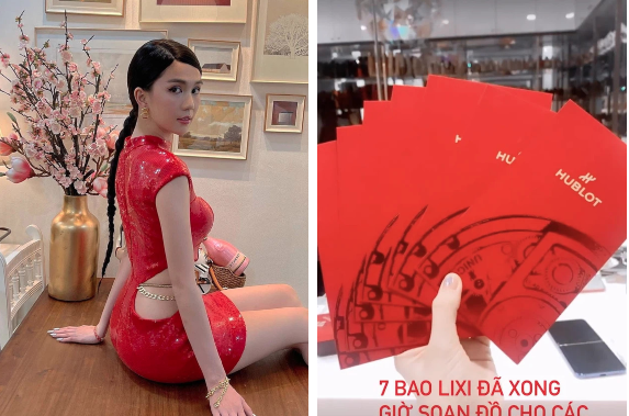 Ngọc Trinh khoe bao lì xì khủng. (Ảnh: IG) Ngọc Trinh khoe bao lì xì khủng. (Ảnh: IG)