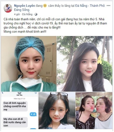 Nữ sinh xin mẹ đi chăm sóc bệnh nhân bị cách ly vì Covid-19