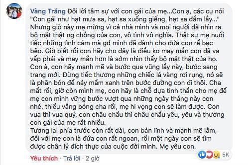 Mẹ Âu Hà My lên tiếng trước nỗi buồn hôn nhân của con gái