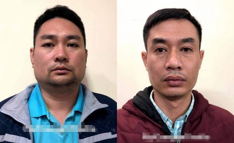 Quang và Tiến khi bị bắt giữ.