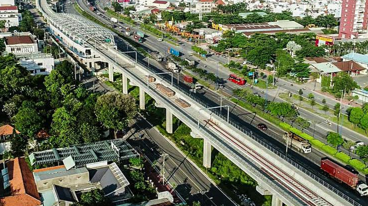 Một đoạn tuyến đường sắt đô thị số 1 (Bến Thành – Suối Tiên).
