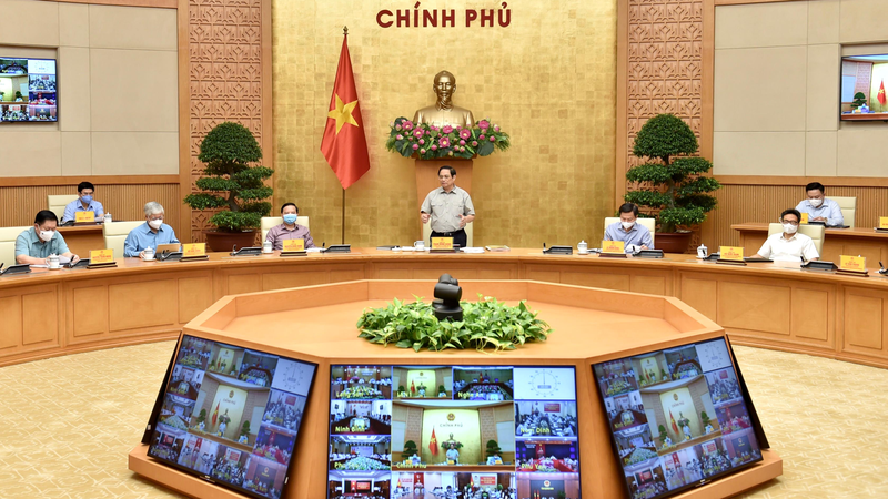Thủ tướng Chính phủ Phạm Minh Chính chủ trì cuộc họp trực tuyến của Ban Chỉ đạo Quốc gia phòng, chống dịch COVID-19 sáng 25/9.