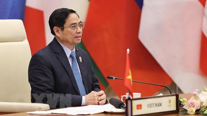 Thủ tướng Phạm Minh Chính dự hội nghị. Ảnh: TTXVN