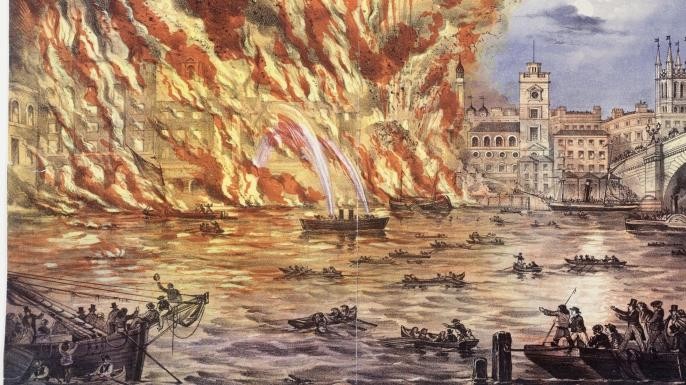 Trận đại hỏa hoạn năm 1666 biến London thành bình địa.
