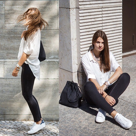 Kết quả hình ảnh cho Quần skinny + áo sơ mi sao châu âu
