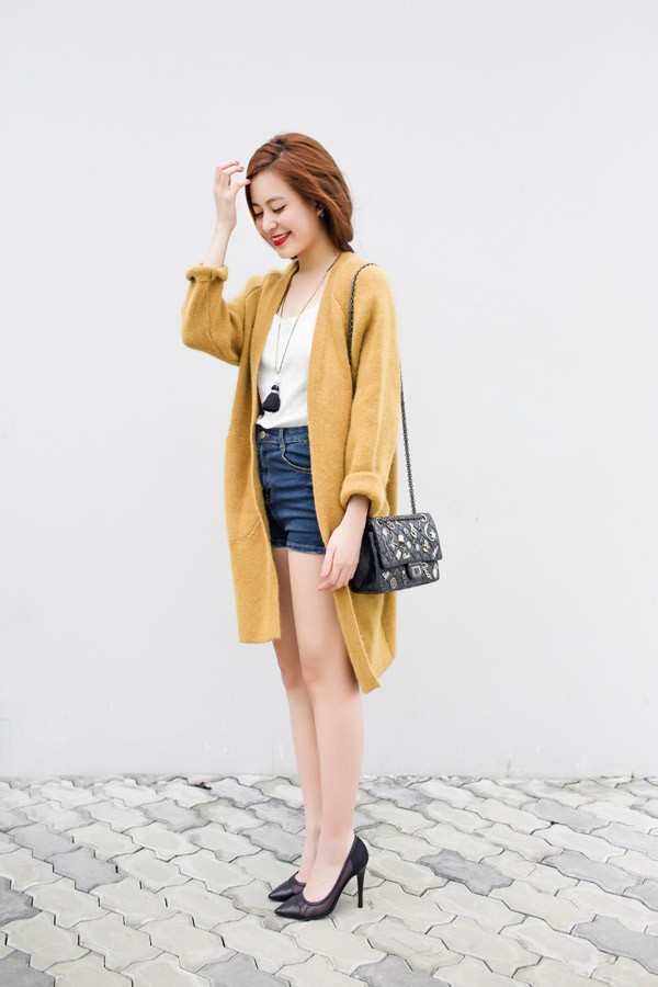Kết quả hình ảnh cho Áo cardigan dáng dài sao thế giới
