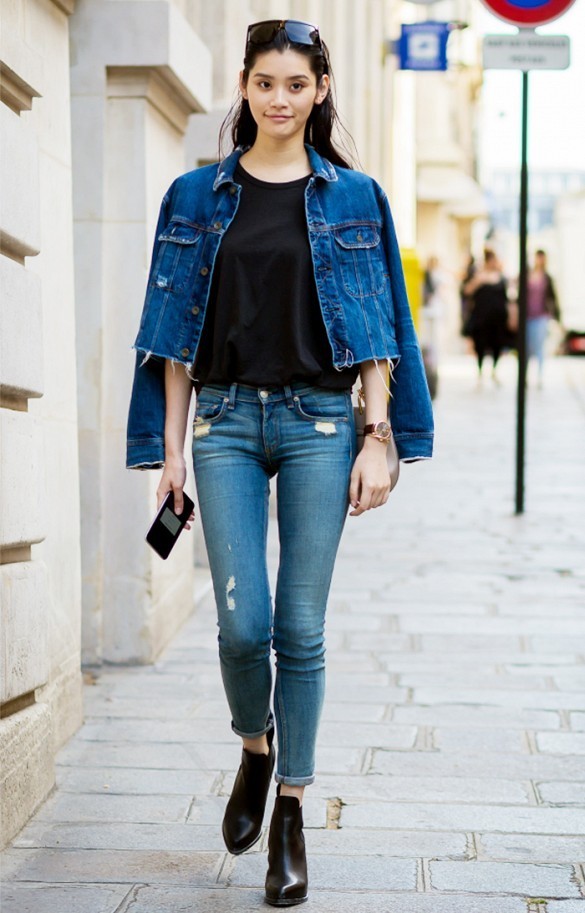 Kết quả hình ảnh cho Jacket denim sao Châu Âu