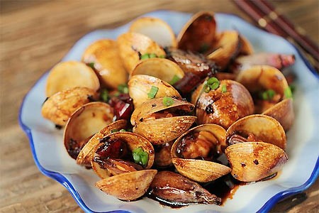 Kết quả hình ảnh cho Ngao xào cay