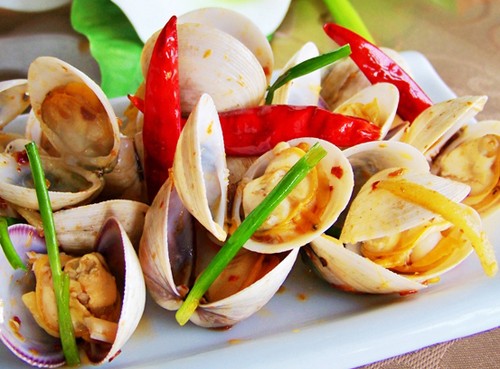 Kết quả hình ảnh cho Ngao xào cay