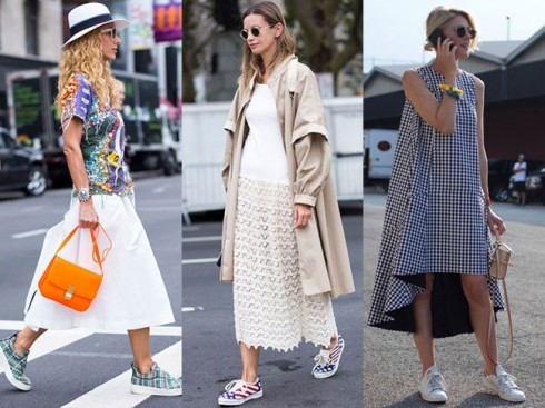 9 cách kết hợp váy & giày sneaker nữ cho cô nàng năng động