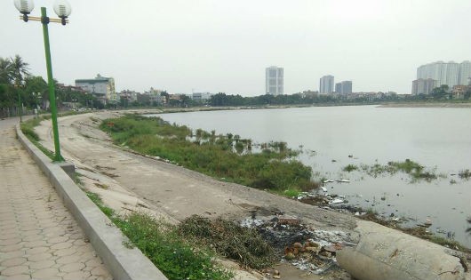 Hà Nội: Dự án cải tạo hồ Định Công chưa khánh thành đã xuống cấp nghiêm trọng