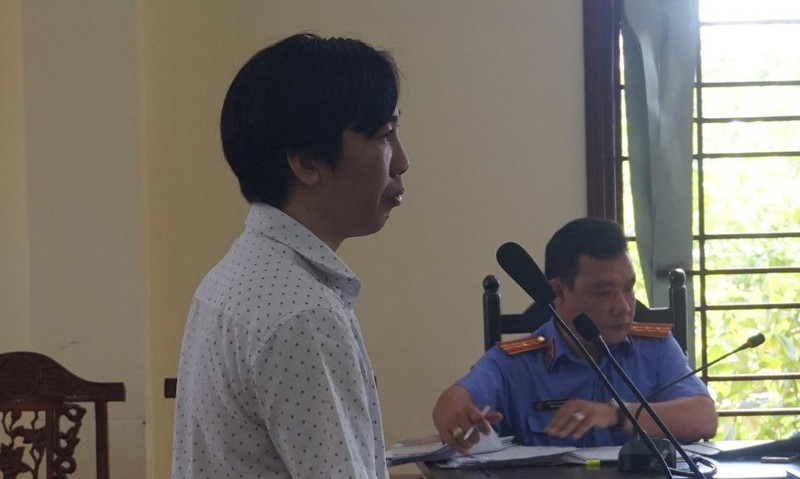 Bị cáo Huy tại phiên tòa sơ thẩm ngày 2/8.