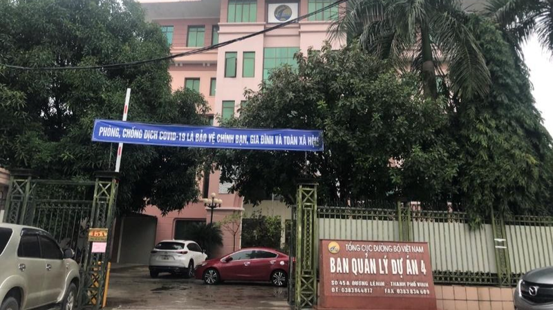 Trụ sở BQL dự án 4 tại số 45A, đường Lê Nin, TP Vinh, Nghệ An.