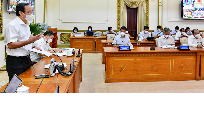 Ông Nguyễn Văn Nên phát biểu chỉ đạo tại cuộc họp.