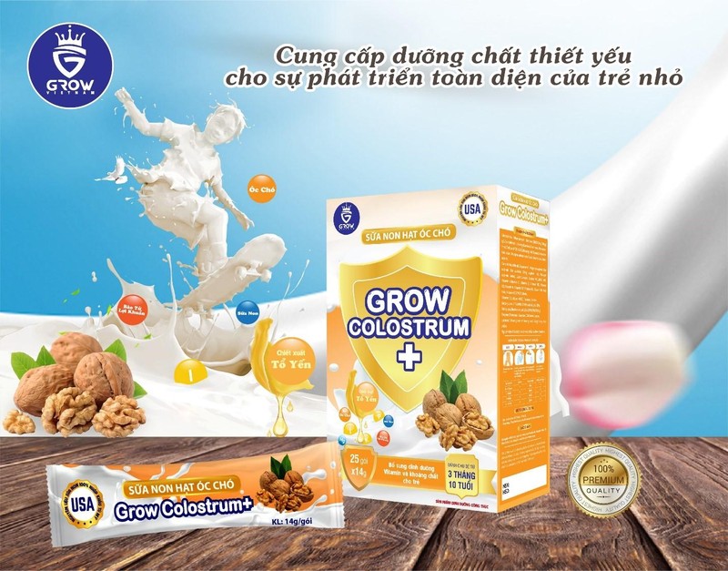 Sữa non Grow ra mắt dòng sản phẩm cao cấp thế hệ mới “Sữa Non Hạt Óc Chó” giúp trẻ phát triển toàn diện.