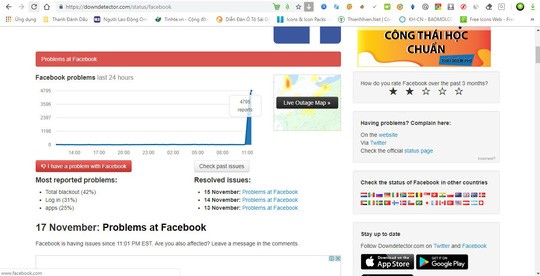 Facebook sập trên toàn cầu, News Feed người dùng trống hoác? - Ảnh 2. Facebook sập trên toàn cầu, News Feed người dùng trống hoác? - Ảnh 2.