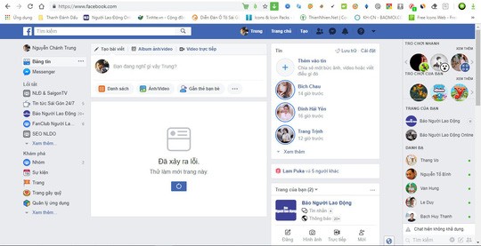 Facebook sập trên toàn cầu, News Feed người dùng trống hoác? - Ảnh 1. Facebook sập trên toàn cầu, News Feed người dùng trống hoác? - Ảnh 1.
