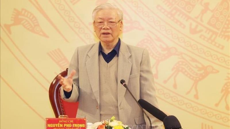 Tổng Bí thư, Chủ tịch nước Nguyễn Phú Trọng phát biểu tại Hội nghị.