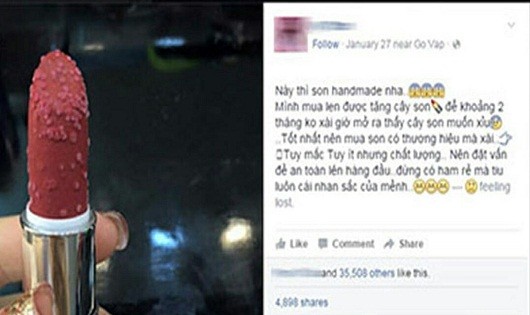 Son handmade mọc nấm gây sợ hãi cho nhiều chị em phụ nữ và những cây son tự chế biến, không nhãn mác và chứng nhận được bán công khai, phổ biến.