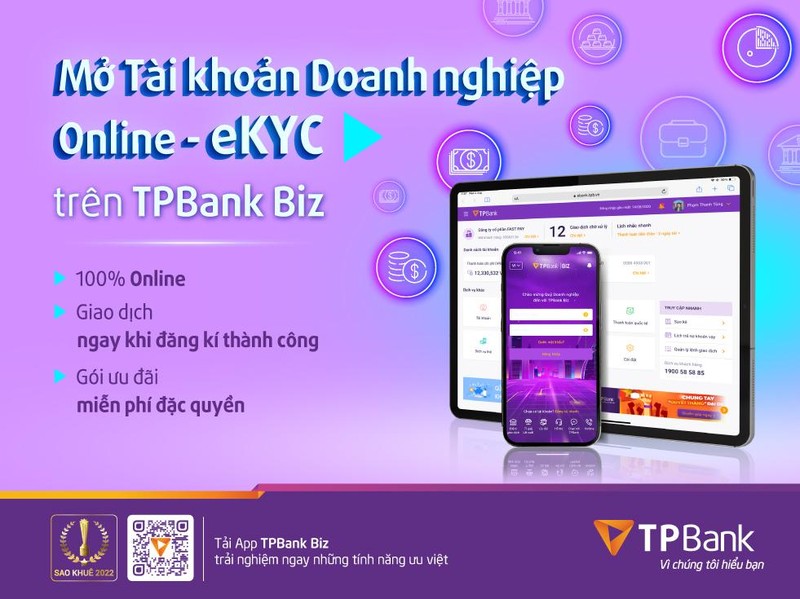Mở tài khoản online chỉ sau vài phút, giải pháp đột phá cho doanh nghiệp từ TPBank