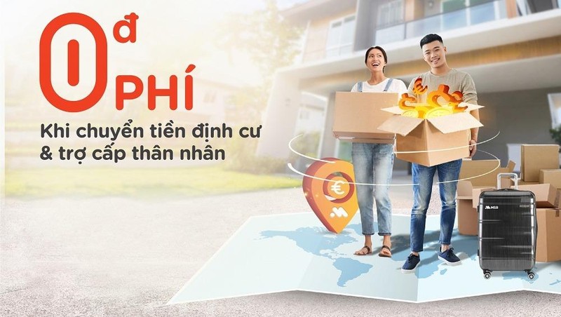 MSB miễn tới 100% phí chuyển tiền quốc tế