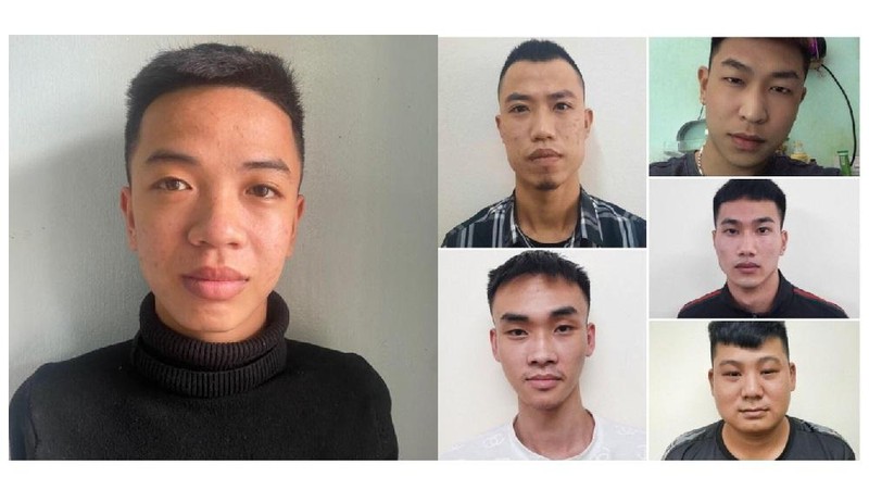 Các đối tượng tại cơ quan công an.