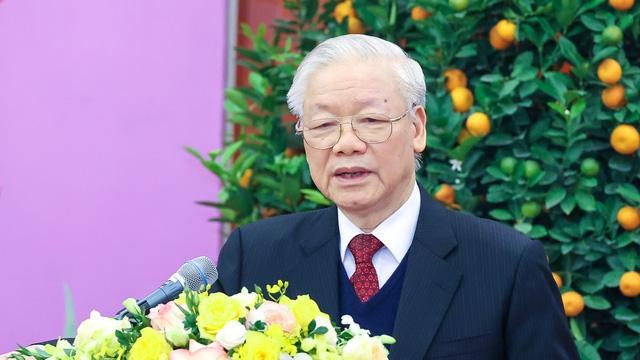 Tổng Bí thư Nguyễn Phú Trọng chủ trì cuộc gặp mặt, chúc Tết.