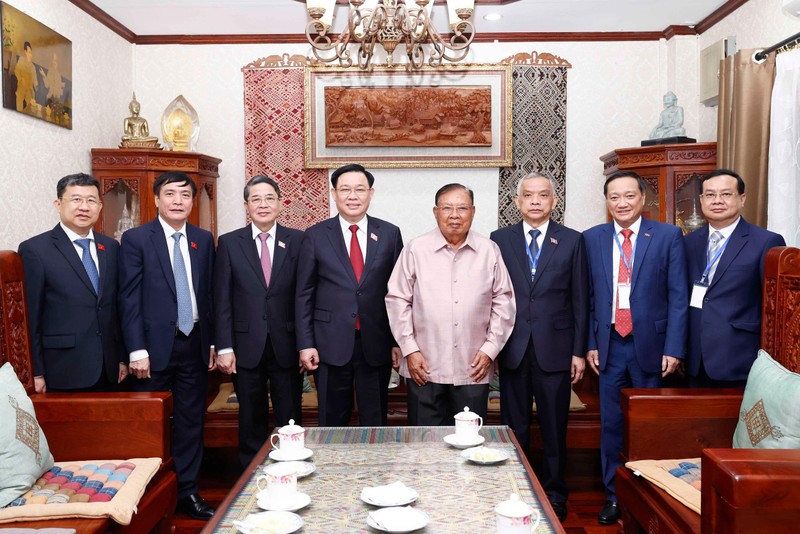 Chủ tịch Quốc hội Vương Đình Huệ chào xã giao Tổng Bí thư, Chủ tịch nước Lào ảnh 2