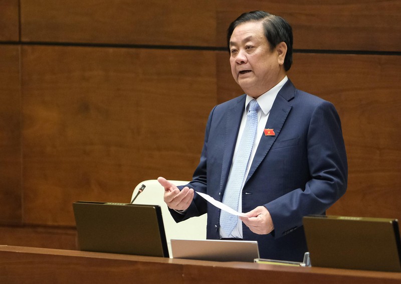 Bộ trưởng Lê Minh Hoan trả lời chất vấn của đại biểu Quốc hội.