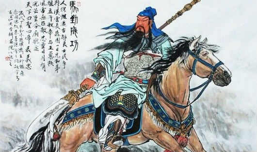 Quan Vũ với Thanh Long đao và ngựa Xích Thố